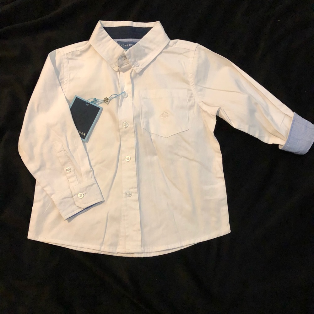 Andy & Evan Boys White Oxford Dress Shirt NWT